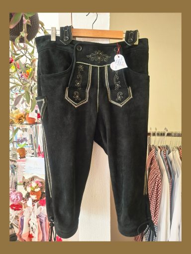 Herren Lederhose, Kniebund mit Latz, Gr. 48, 50 Euro